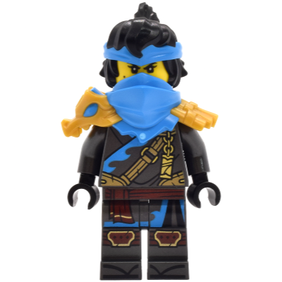 [TOY.CHAN] LEGO 樂高 深蔚藍色 肩甲 龍頭 龍尾 帶雙武士刀鞘 7104pb01-細節圖2