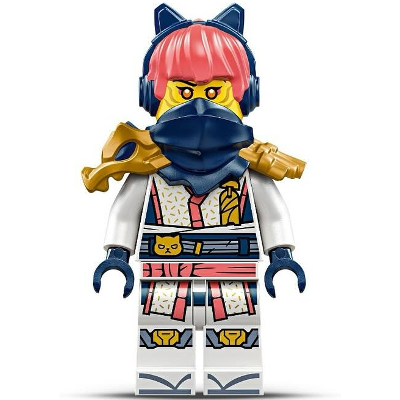 [TOY.CHAN] LEGO 樂高 7104pb01 深藍色 肩甲 珍珠金龍頭 圍巾 雙刀插槽 忍者-細節圖2