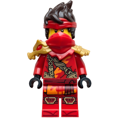 [TOY.CHAN] LEGO 樂高 7104pb01 紅色 肩甲 珍珠金龍頭 圍巾 雙刀插槽 忍者-細節圖2