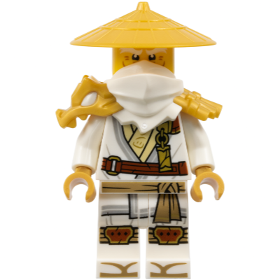 [TOY.CHAN] LEGO 樂高 7104pb01 白色 肩甲 珍珠金龍頭 圍巾 雙刀插槽 忍者-細節圖2