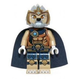 [TOY.CHAN] LEGO 樂高 11129pb05 淺藍灰色 獅子 頭套 沙色臉 灰白鬍鬚 金色皇冠-細節圖2