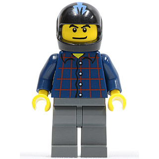 [TOY.CHAN] LEGO 樂高 黑色 機車 頭盔 藍色三叉戟 圖案 2446pb23-細節圖2