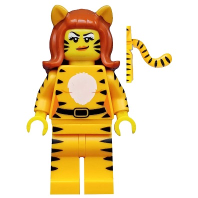 [TOY.CHAN] LEGO 樂高 黄色 頭部 白眼影 橘唇 黑虎條紋 3626pb1410-細節圖2