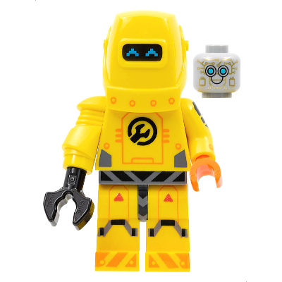 [TOY.CHAN] LEGO 樂高 淺藍灰色 機器人技師 頭部 金電路 3626pb2957-細節圖2