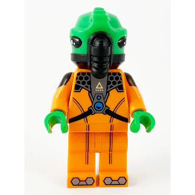 [TOY.CHAN] LEGO 樂高 69965pb01 黑色 頭部 外星人 綠皮膚 棘刺 呼吸面罩-細節圖2