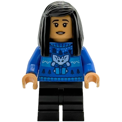 [TOY.CHAN] LEGO 樂高 黑色 頭髮 長直髮 左側分線 92083-細節圖2