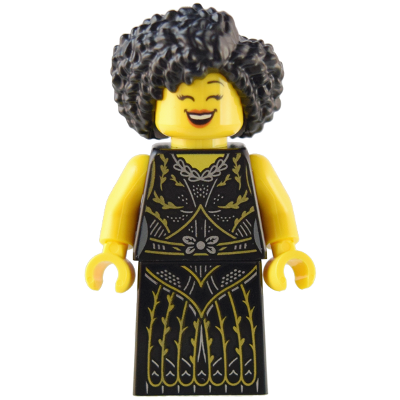 [TOY.CHAN] LEGO 樂高 973pb5015c01 黑色 身體 女性洋裝 金線藤蔓 蝴蝶結項鍊印刷 黃手-細節圖2