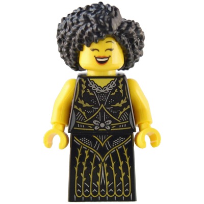 [TOY.CHAN] LEGO 樂高 973pb5015c01 黑色 身體 女性洋裝 金線藤蔓 蝴蝶結項鍊印刷 黃手-細節圖2