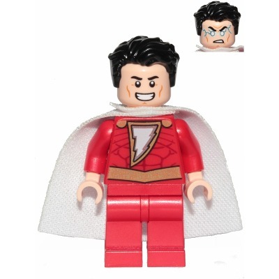 [TOY.CHAN] LEGO 樂高 3626pb2374 淺膚色 頭部 雙面 黑眉微笑 閃電-細節圖2