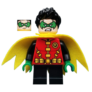 [TOY.CHAN] LEGO 樂高 3626pb2418 淺膚色 頭部 雙面 綠蝙蝠面具 白眼-細節圖3