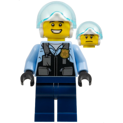 [TOY.CHAN] LEGO 樂高 3626pb2974 黃色 頭部 男 雙面 黑眉 雀斑 露牙笑/擔心-細節圖2