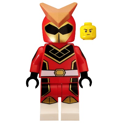 [TOY.CHAN] LEGO 樂高 67285pb01 紅色 頭盔 大珍珠金 V型飾 黑面罩 金面甲圖案-細節圖2