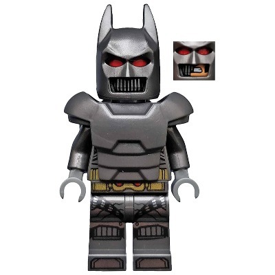 [TOY.CHAN] LEGO 樂高 3626pb2220 深藍灰色 頭部 雙面 紅色面罩 銀色格柵 中膚色素色-細節圖2