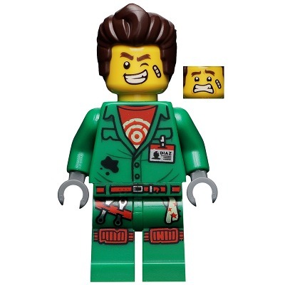 [TOY.CHAN] LEGO 樂高 3626pb2439 黃色 頭部 雙面表情 粗眉 繃帶 眨眼 露齒笑 驚恐圖案-細節圖2