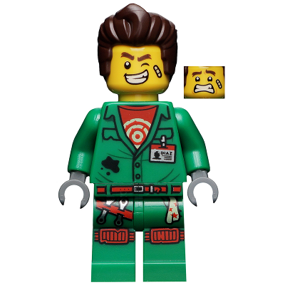 [TOY.CHAN] LEGO 樂高 3626pb2439 黃色 頭部 雙面表情 粗眉 繃帶 眨眼 露齒笑 驚恐圖案-細節圖2