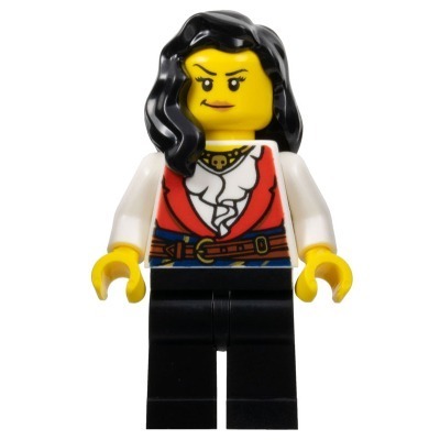 [TOY.CHAN] LEGO 樂高 973pb5294c01 白色 身體 海盜 紅背心 藍腰帶 骷髏項鍊-細節圖2