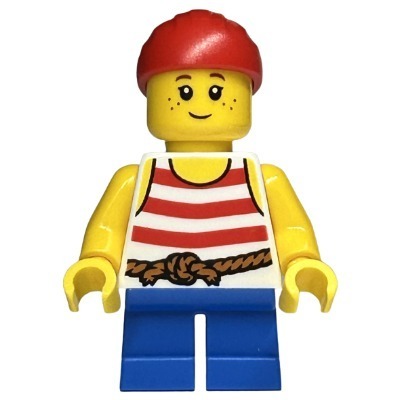 [TOY.CHAN] LEGO 樂高 973pb1932c01 白色 身體 海盜 紅條紋 橘繩腰帶-細節圖2
