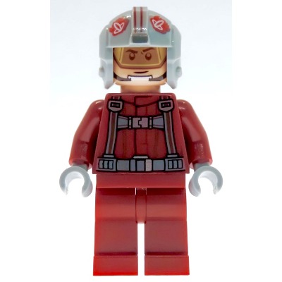 [TOY.CHAN] LEGO 樂高 x164pb24 淺藍灰色 飛行員頭盔 叛軍標誌 紅色條紋-細節圖2
