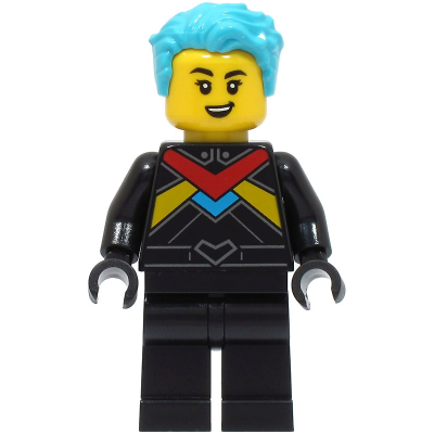 [TOY.CHAN] LEGO 樂高 23186 中蔚藍色 頭髮 凌亂短髮 左分 鬢角-細節圖3