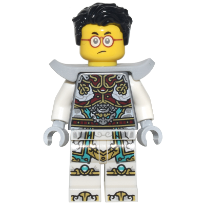 [TOY.CHAN] LEGO 樂高 973pb5266c01 平光銀色 身體 紅金甲片 銀龍頭圖案-細節圖2