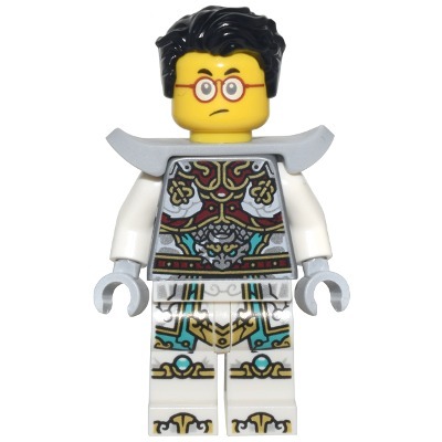 [TOY.CHAN] LEGO 樂高 973pb5266c01 平光銀色 身體 紅金甲片 銀龍頭圖案-細節圖2