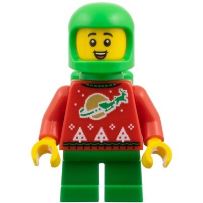 [TOY.CHAN] LEGO 樂高 973pb6362c01 紅色 身體 聖誕毛衣 經典太空人標誌-細節圖2