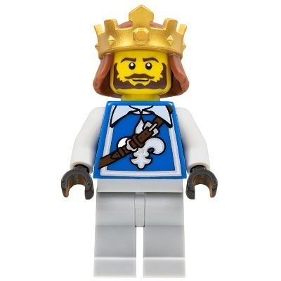 [TOY.CHAN] LEGO 樂高 18835pb01 紅棕色 頭髮 中長直髮 金冠圖案-細節圖4