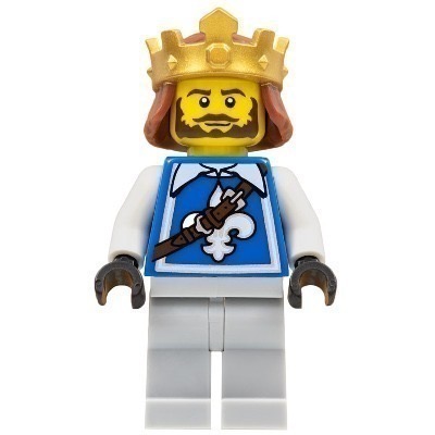 [TOY.CHAN] LEGO 樂高 18835pb01 紅棕色 頭髮 中長直髮 金冠圖案-細節圖4