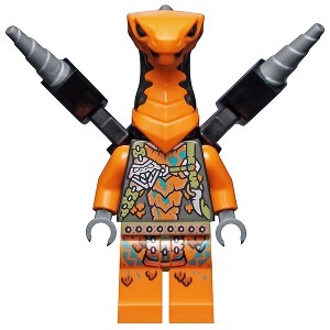 [TOY.CHAN] LEGO 樂高 49588pb04 橘色 頭部 蛇頭 閉口 眼鏡蛇 毒牙 火焰紋-細節圖4