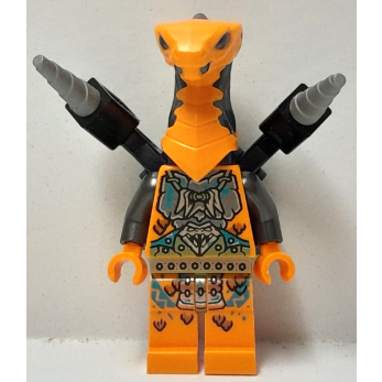 [TOY.CHAN] LEGO 樂高 49588pb04 橘色 頭部 蛇頭 閉口 眼鏡蛇 毒牙 火焰紋-細節圖3