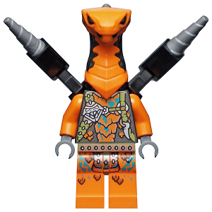 [TOY.CHAN] LEGO 樂高 49588pb04 橘色 頭部 蛇頭 閉口 眼鏡蛇 毒牙 火焰紋-細節圖4