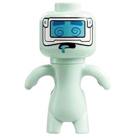 [TOY.CHAN] LEGO 樂高 3626pb3863 淺水藍色 頭部 白色框 中天藍鏡片 流口水 藍眉毛-細節圖2