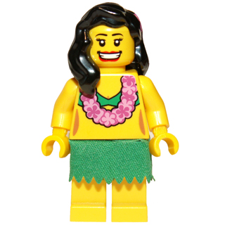 [TOY.CHAN] LEGO 樂高 3626pb0502 黃色 頭部 女性 黑眉毛 睫毛 紅唇 露齒笑-細節圖2