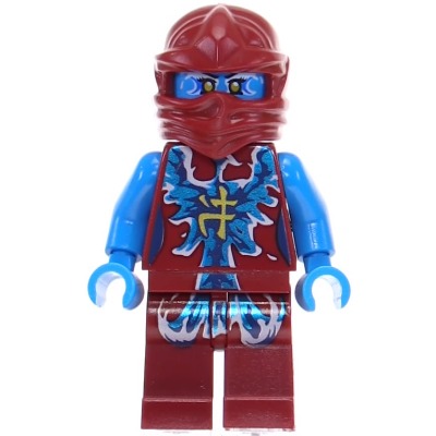 [TOY.CHAN] LEGO 樂高 3626pb1705 深蔚藍色 頭部 女性 黃眼 白藍旋風忍術電流紋-細節圖2