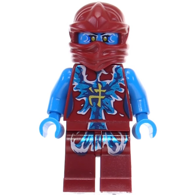 [TOY.CHAN] LEGO 樂高 3626pb1705 深蔚藍色 頭部 女性 黃眼 白藍旋風忍術電流紋-細節圖2