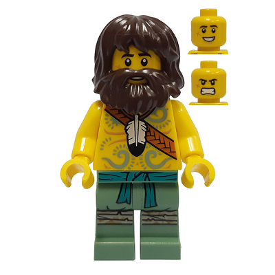 [TOY.CHAN] LEGO 樂高 87999 深棕色 頭髮 連鬍子 露嘴孔-細節圖2