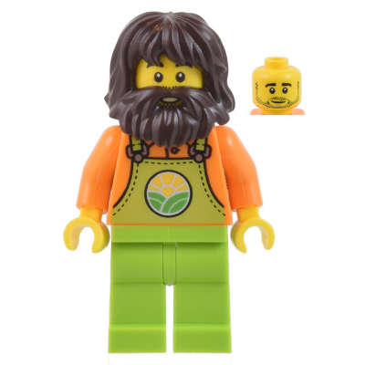 [TOY.CHAN] LEGO 樂高 87999 深棕色 頭髮 連鬍子 露嘴孔-細節圖4