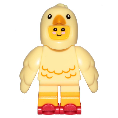 [TOY.CHAN] LEGO 樂高 25971pb02 亮淺黃色 小雞 頭套 黑眼 亮淺橘喙-細節圖2