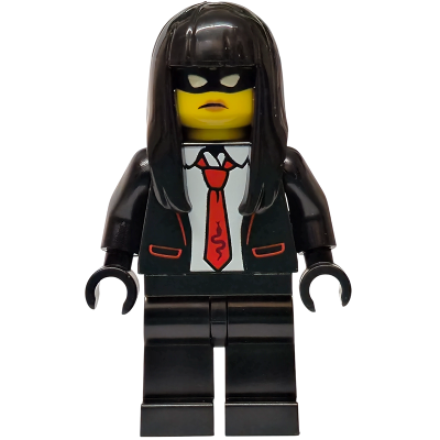 [TOY.CHAN] LEGO 樂高 3626pb4106 黃色 頭部 寬版 黑色眉眼 中膚色唇 怒視 黑面罩-細節圖3