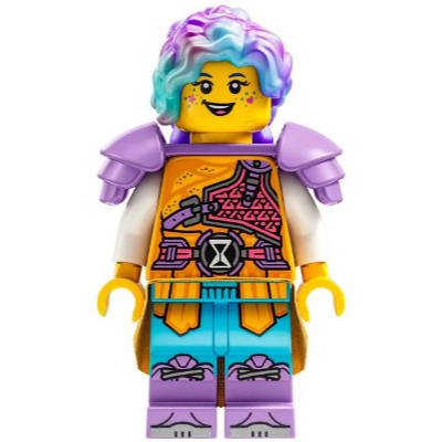 [TOY.CHAN] LEGO 樂高 1987pb01 緞面透淺藍色 頭髮 長捲髮 高馬尾 半透明粉 渲染紋路-細節圖2