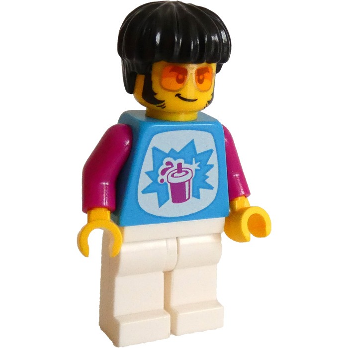 [TOY.CHAN] LEGO 樂高 973pb4979c01 深蔚藍色 身體 白腹部 星爆與洋紅色飲料杯圖案-細節圖4