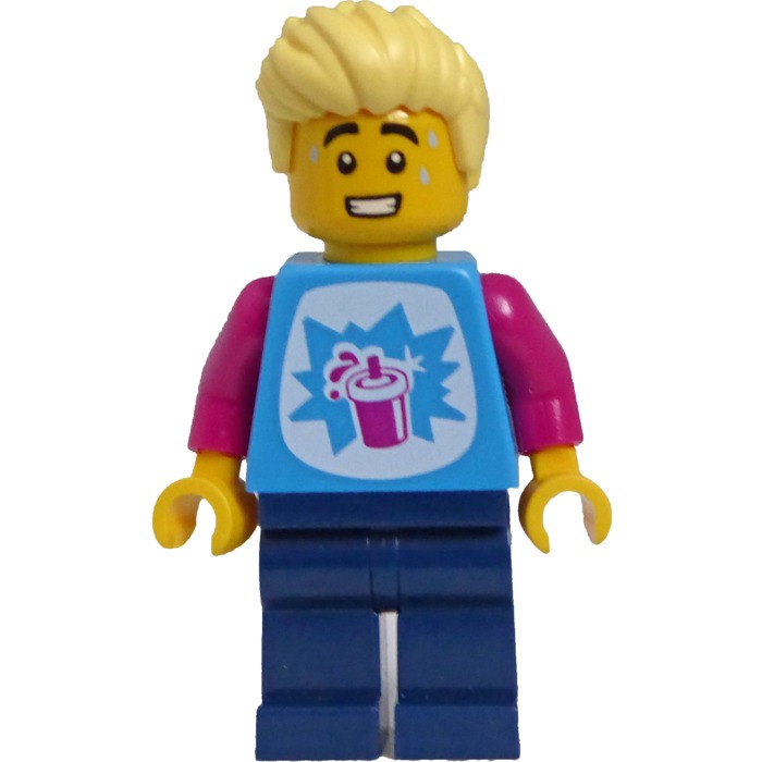 [TOY.CHAN] LEGO 樂高 973pb4979c01 深蔚藍色 身體 白腹部 星爆與洋紅色飲料杯圖案-細節圖5