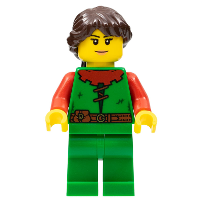 [TOY.CHAN] LEGO 樂高 88286 深棕色 頭髮 女性 長馬尾 法式編織-細節圖2
