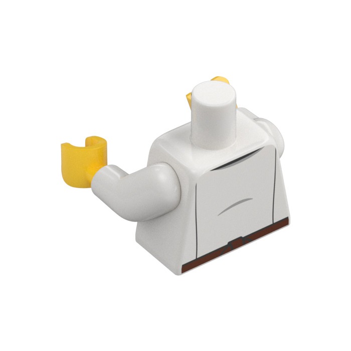 [TOY.CHAN] LEGO 樂高 973pb3256c01 白色 身體 紅棕色圍裙 咖啡杯圖案-細節圖2