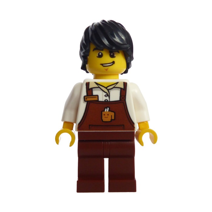 [TOY.CHAN] LEGO 樂高 973pb3256c01 白色 身體 紅棕色圍裙 咖啡杯圖案-細節圖4