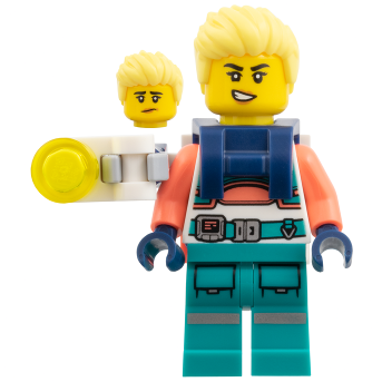 [TOY.CHAN] LEGO 樂高 3626pb3216 黃色 頭部 雙面 黑色眉毛 睫毛 中膚色唇-細節圖3