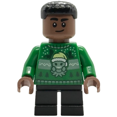[TOY.CHAN] LEGO 樂高 3626pb3961 中棕色 頭部 粗黑眉 右挑眉 邪笑-細節圖2