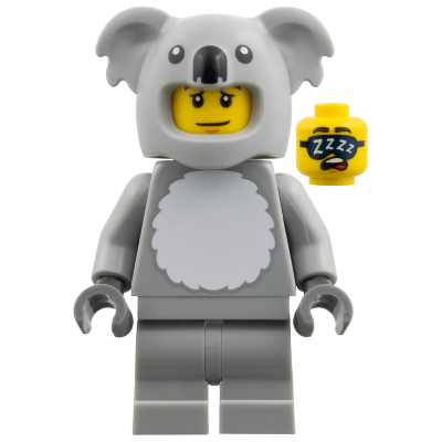 [TOY.CHAN] LEGO 樂高 3626pb3476 黃色 頭部 雙面 中膚色 下巴酒窩 睡眠表情 藍色眼罩-細節圖2