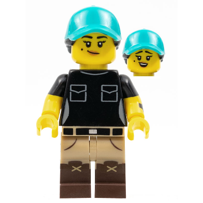 [TOY.CHAN] LEGO 樂高 3626pb2963 黃色 頭部 雙面 中膚色嘴唇 黑眉美人痣 歪嘴笑 驚訝嘴-細節圖4