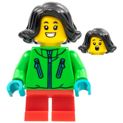 [TOY.CHAN] LEGO 樂高 20877 黑色 頭髮 側梳短髮-細節圖4